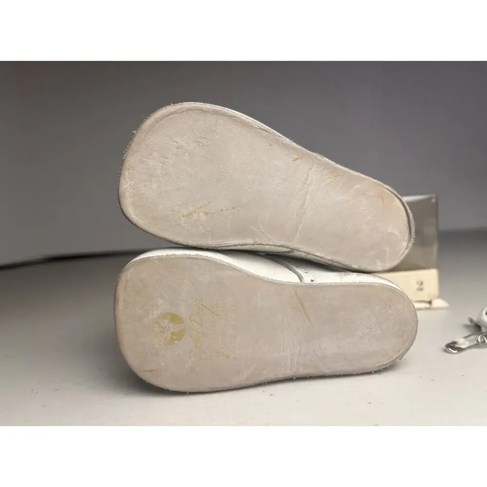 Vintage 1950's Baby Deer Trainer Shoes White Leather Original Box & Pin Bells